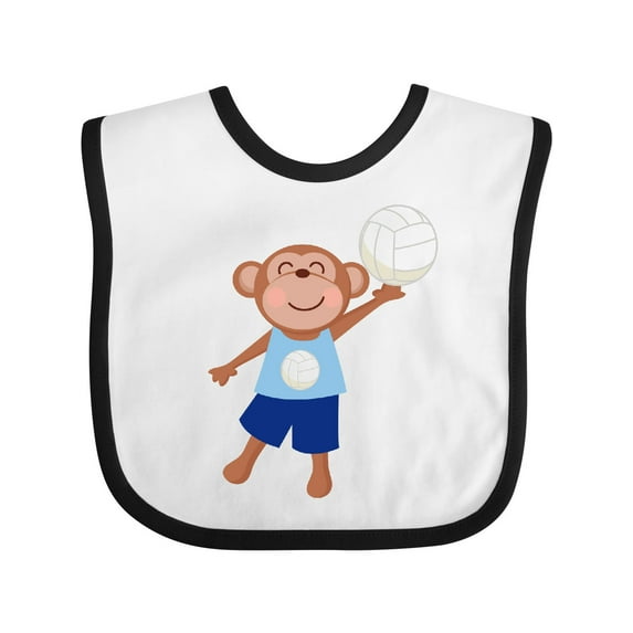 Inktastic Volleyball Player Boys Cute Monkey Boys Baby Bib