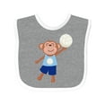 thumbnail image 1 of Inktastic Volleyball Player Boys Cute Monkey Boys Baby Bib, 1 of 4
