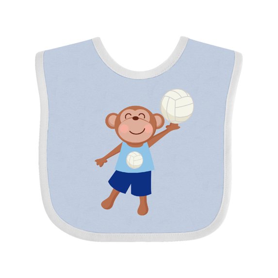 Inktastic Volleyball Player Boys Cute Monkey Boys Baby Bib