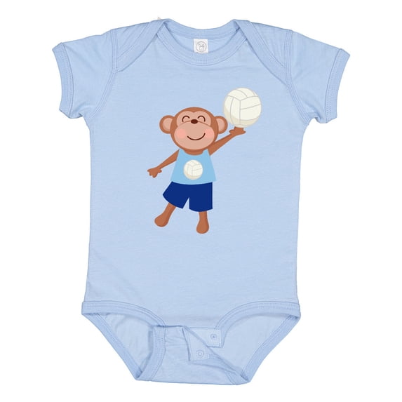 Inktastic Volleyball Player Boys Cute Monkey Boys Baby Bodysuit