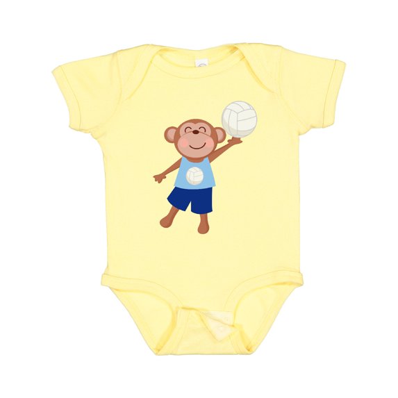 Inktastic Volleyball Player Boys Cute Monkey Boys Baby Bodysuit