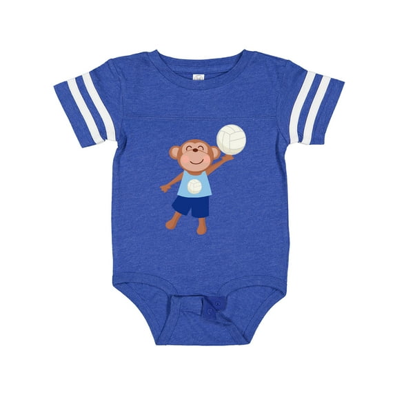Inktastic Volleyball Player Boys Cute Monkey Boys Baby Bodysuit
