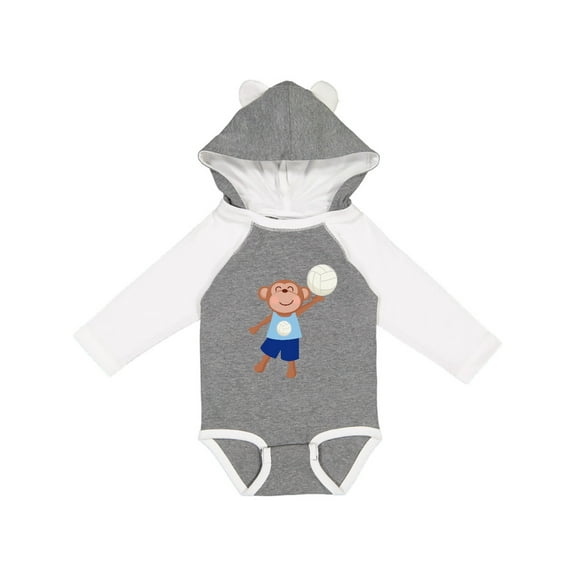 Inktastic Volleyball Player Boys Cute Monkey Boys Long Sleeve Baby Bodysuit