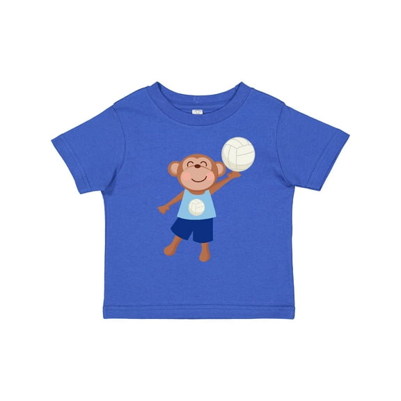 Inktastic Volleyball Player Boys Cute Monkey Boys Toddler T-Shirt