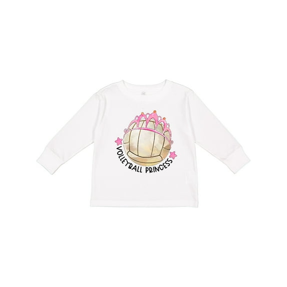 Inktastic Volleyball Princess- Tiara Girls Long Sleeve Toddler T-Shirt
