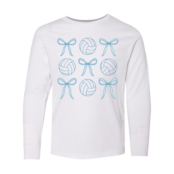 Inktastic Volleyball and Bow Sports Preppy Shirt Long Sleeve Youth T-Shirt