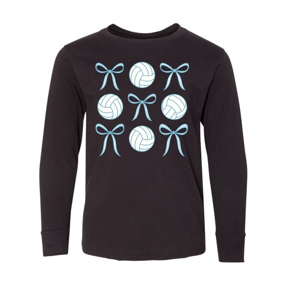 Inktastic Volleyball and Bow Sports Preppy Shirt Long Sleeve Youth T-Shirt