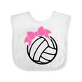 thumbnail image 1 of Inktastic Volleyball with Pink Bow Boys or Girls Baby Bib, 1 of 4