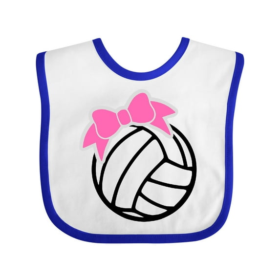 Inktastic Volleyball with Pink Bow Boys or Girls Baby Bib