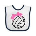 thumbnail image 1 of Inktastic Volleyball with Pink Bow Boys or Girls Baby Bib, 1 of 4