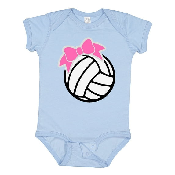Inktastic Volleyball with Pink Bow Boys or Girls Baby Bodysuit