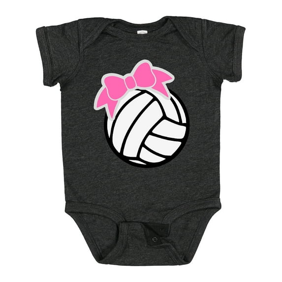 Inktastic Volleyball with Pink Bow Boys or Girls Baby Bodysuit