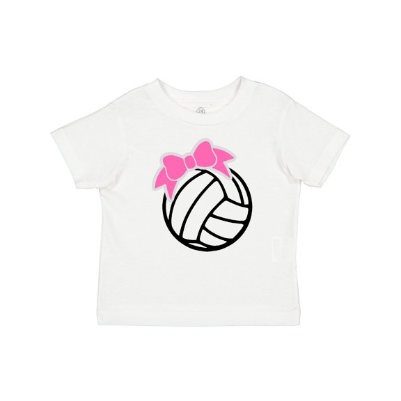 Inktastic Volleyball with Pink Bow Boys or Girls Baby T-Shirt