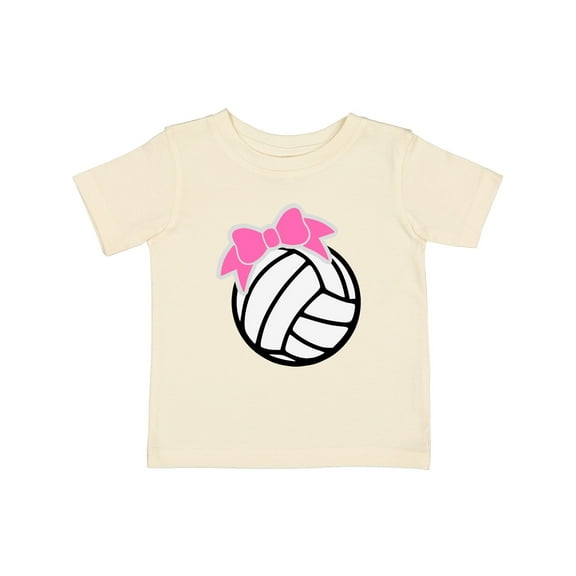 Inktastic Volleyball with Pink Bow Boys or Girls Baby T-Shirt