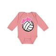 thumbnail image 1 of Inktastic Volleyball with Pink Bow Boys or Girls Long Sleeve Baby Bodysuit, 1 of 5