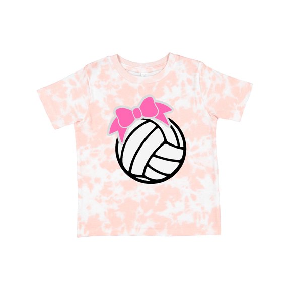 Inktastic Volleyball with Pink Bow Boys or Girls Toddler T-Shirt