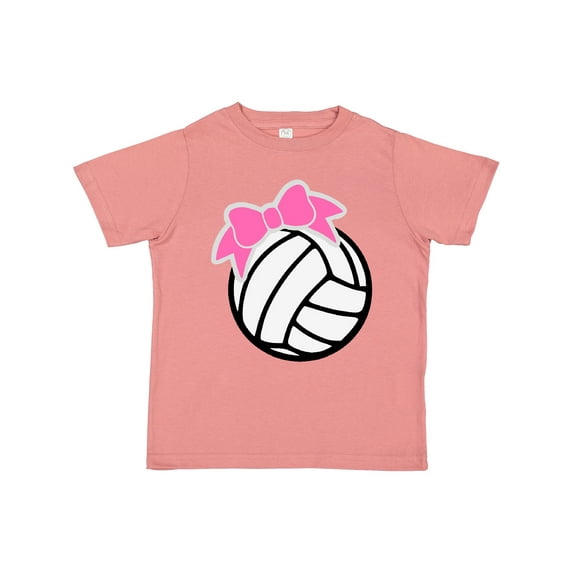 Inktastic Volleyball with Pink Bow Boys or Girls Toddler T-Shirt