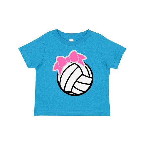 Inktastic Volleyball with Pink Bow Boys or Girls Toddler T-Shirt