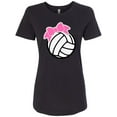thumbnail image 1 of Inktastic Volleyball with Pink Bow Women's T-Shirt, 1 of 5