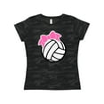 thumbnail image 1 of Inktastic Volleyball with Pink Bow Women's T-Shirt, 1 of 5