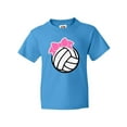 thumbnail image 1 of Inktastic Volleyball with Pink Bow Youth T-Shirt, 1 of 5