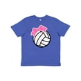 thumbnail image 1 of Inktastic Volleyball with Pink Bow Youth T-Shirt, 1 of 5