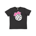 thumbnail image 1 of Inktastic Volleyball with Pink Bow Youth T-Shirt, 1 of 5
