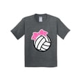 thumbnail image 1 of Inktastic Volleyball with Pink Bow Youth T-Shirt, 1 of 5