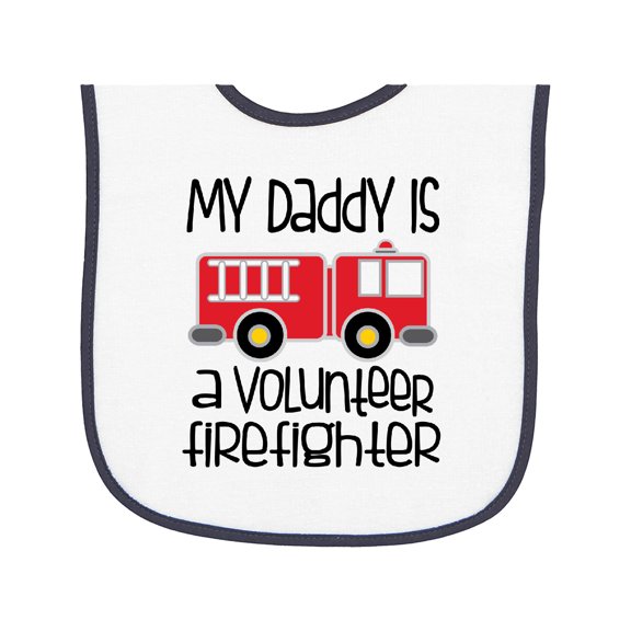 Inktastic Volunteer Firefighter Daddy Baby Terry Cloth Bib