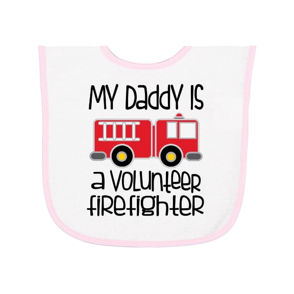 Inktastic Volunteer Firefighter Daddy Baby Terry Cloth Bib