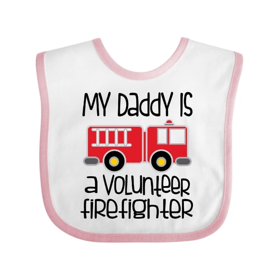 Inktastic Volunteer Firefighter Daddy Boys or Girls Baby Bib