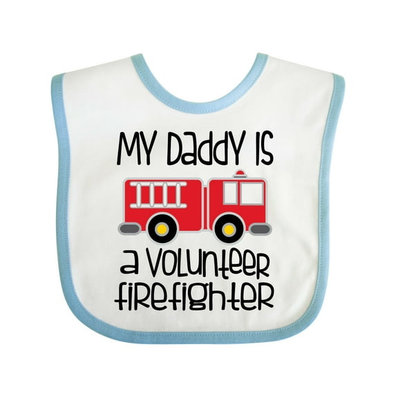 Inktastic Volunteer Firefighter Daddy Boys or Girls Baby Bib