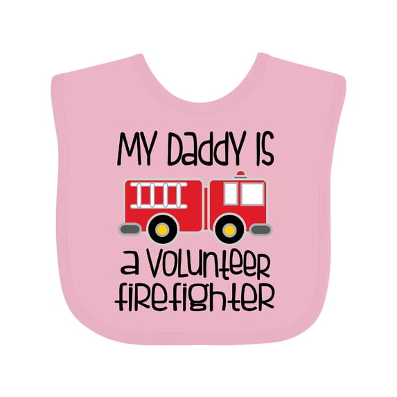 Inktastic Volunteer Firefighter Daddy Boys or Girls Baby Bib