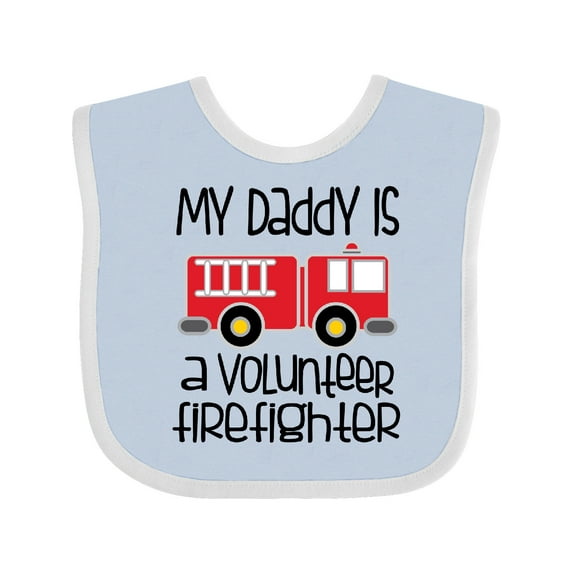 Inktastic Volunteer Firefighter Daddy Boys or Girls Baby Bib