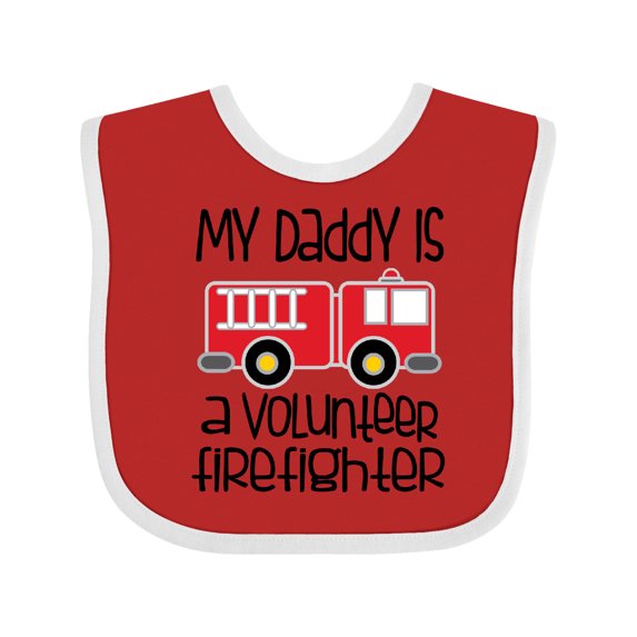 Inktastic Volunteer Firefighter Daddy Boys or Girls Baby Bib