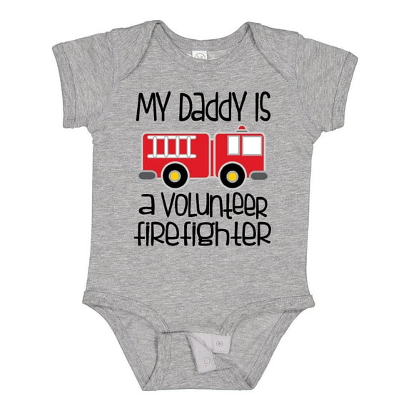 Inktastic Volunteer Firefighter Daddy Boys or Girls Baby Bodysuit