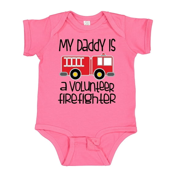 Inktastic Volunteer Firefighter Daddy Boys or Girls Baby Bodysuit