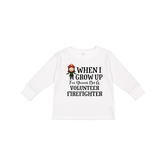 Inktastic Volunteer Firefighter Future Girls Girls Long Sleeve Toddler T-Shirt