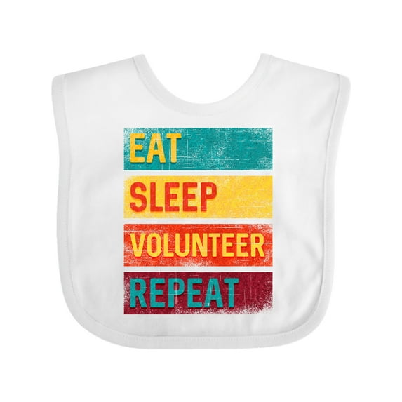 Inktastic Volunteering Eat Sleep Volunteer Repeat Boys or Girls Baby Bib