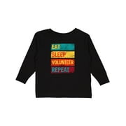 Inktastic Volunteering Eat Sleep Volunteer Repeat Boys or Girls Long Sleeve Toddler T-Shirt
