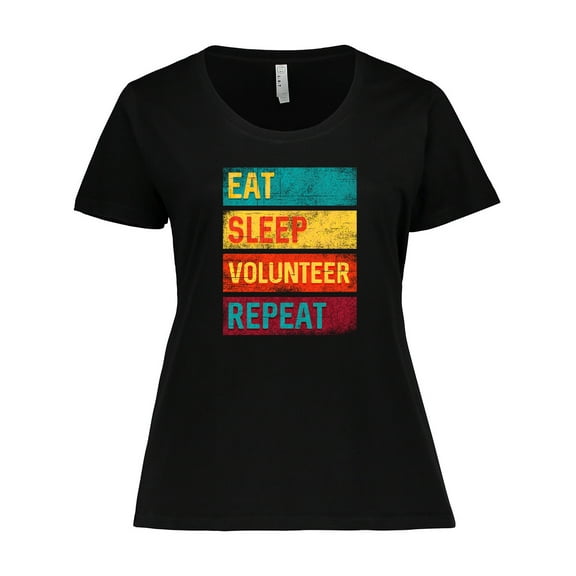 Inktastic Volunteering Eat Sleep Volunteer Repeat Women's Plus Size T-Shirt
