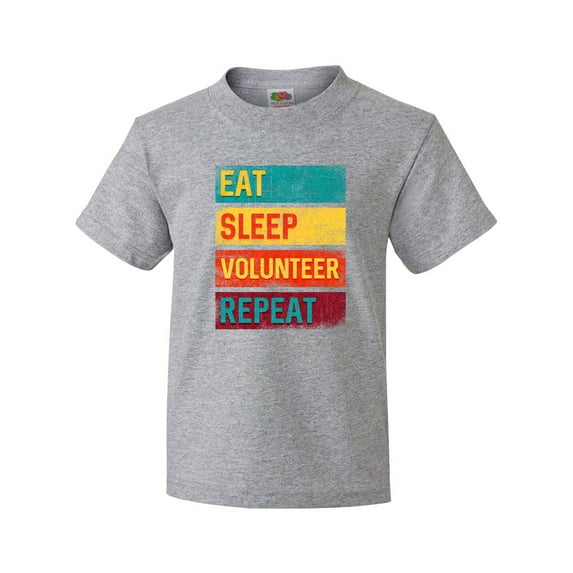 Inktastic Volunteering Eat Sleep Volunteer Repeat Youth T-Shirt