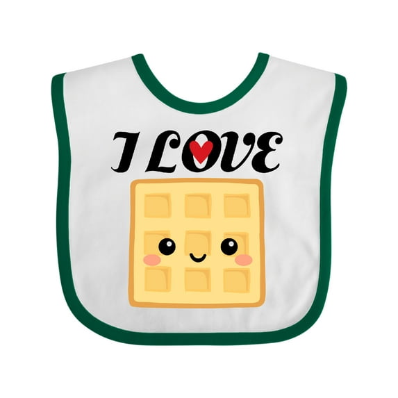 Inktastic Waffle Lover I Love Waffles Boys or Girls Baby Bib