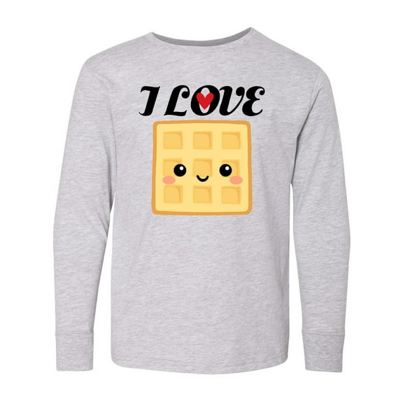 Inktastic Waffle Lover I Love Waffles Long Sleeve Youth T-Shirt