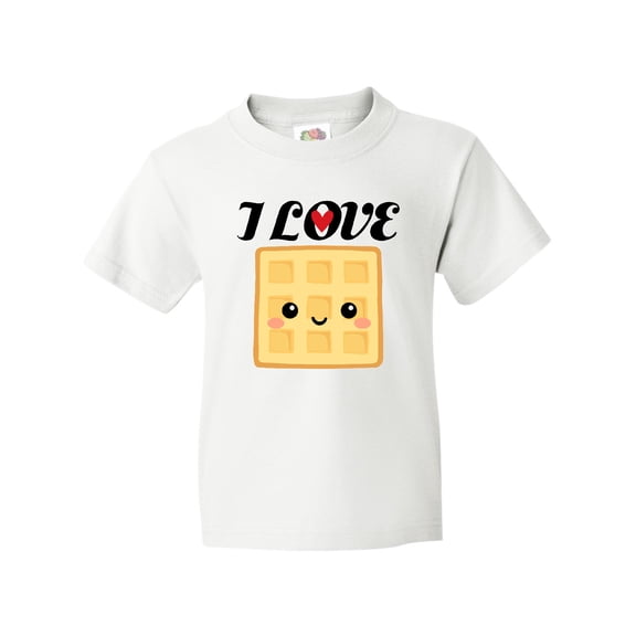 Inktastic Waffle Lover I Love Waffles Youth T-Shirt