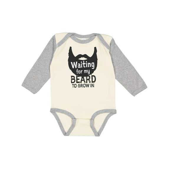 Inktastic Waiting for My Beard to Grow in Boys Long Sleeve Baby Bodysuit