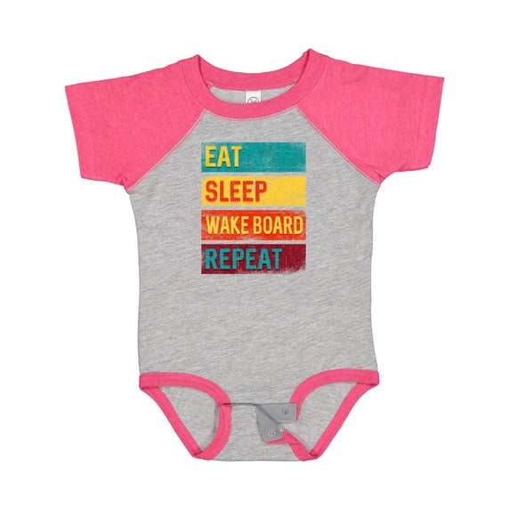 Inktastic Wakeboarding Eat Sleep Wakeboard Repeat Boys or Girls Baby Bodysuit