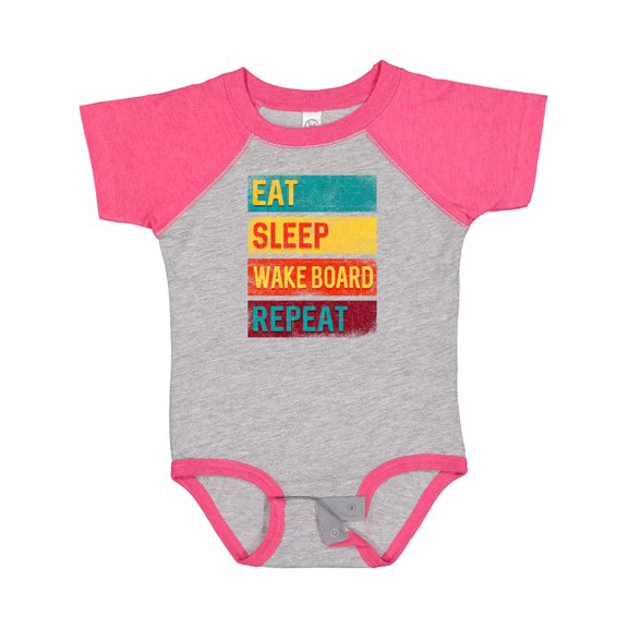 Inktastic Wakeboarding Eat Sleep Wakeboard Repeat Boys or Girls Baby Bodysuit