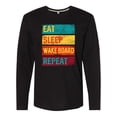 thumbnail image 1 of Inktastic Wakeboarding Eat Sleep Wakeboard Repeat Long Sleeve T-Shirt, 1 of 5