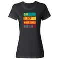 thumbnail image 1 of Inktastic Wakeboarding Eat Sleep Wakeboard Repeat Women's T-Shirt, 1 of 5